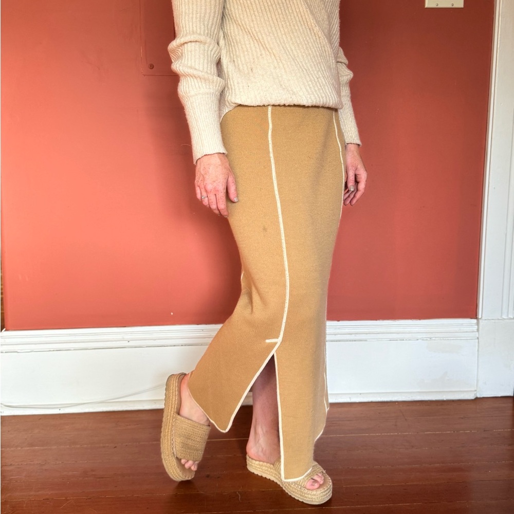 Cashmere Tan Split Skirt